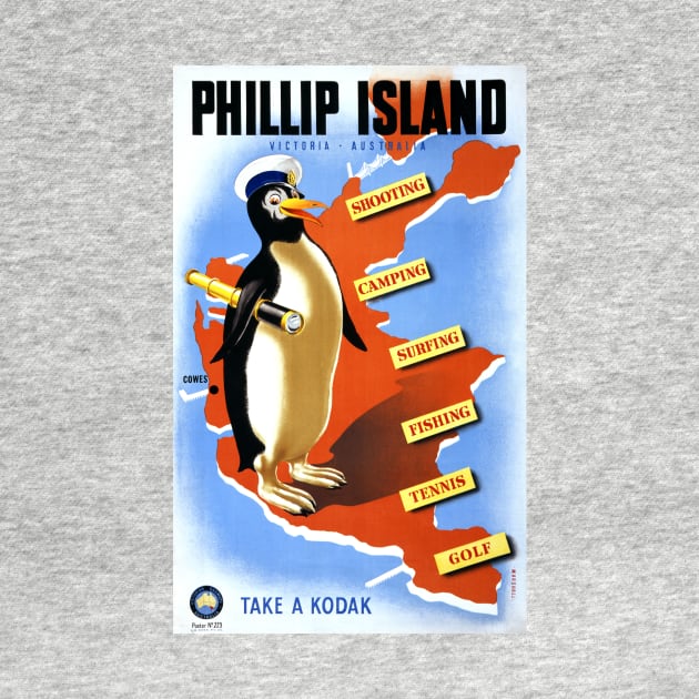 Vintage Travel Poster Australia Phillip Island by vintagetreasure